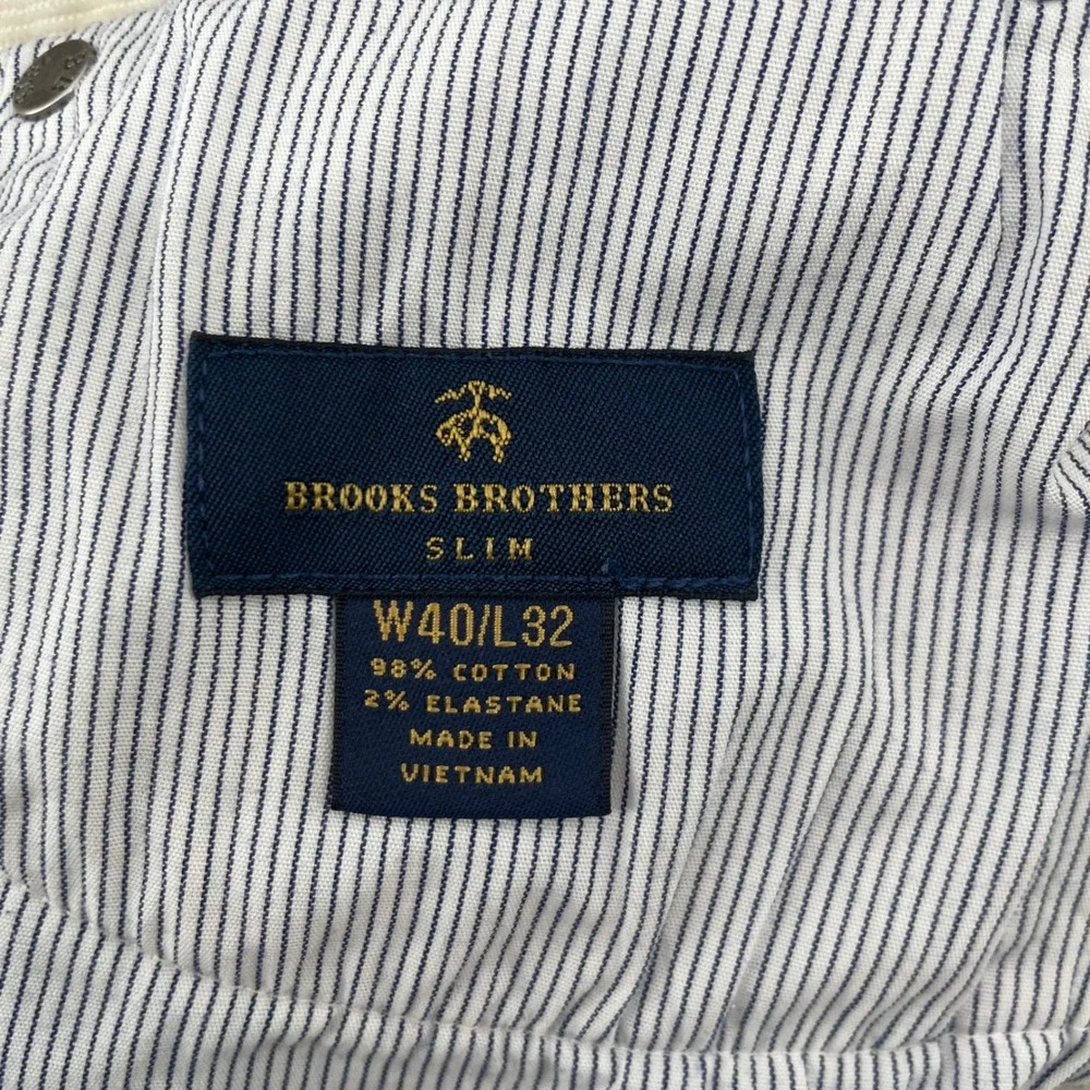 Brooks Brothers Corduroy Pants Mens 40x31 Cream Slim Fit 5-Pocket Trousers